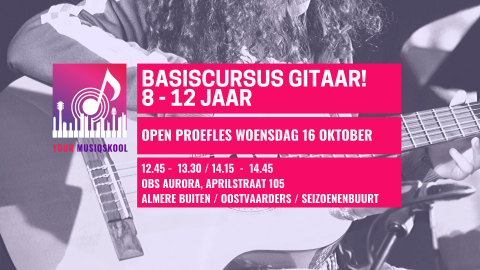 Open Proefles Basiscursus gitaar 8 - 12 jaar